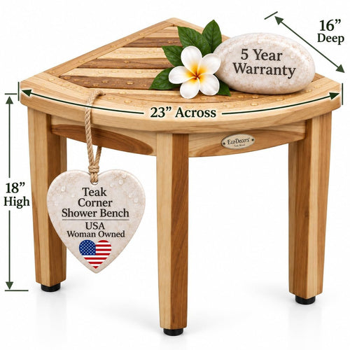 18” Teak Corner Shower Bench R63429