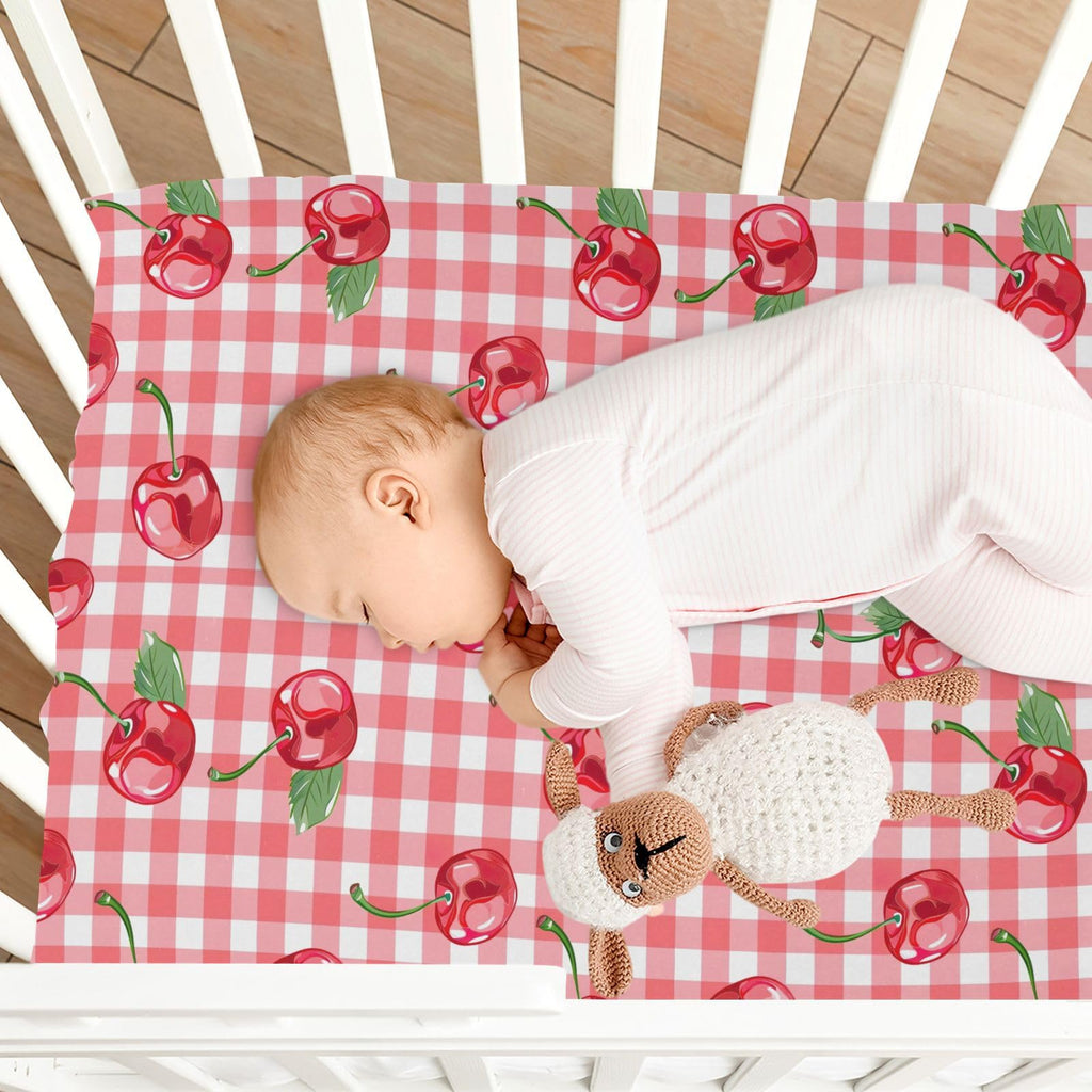 Cherry Buffalo Plaid Fitted Crib Sheet D480
