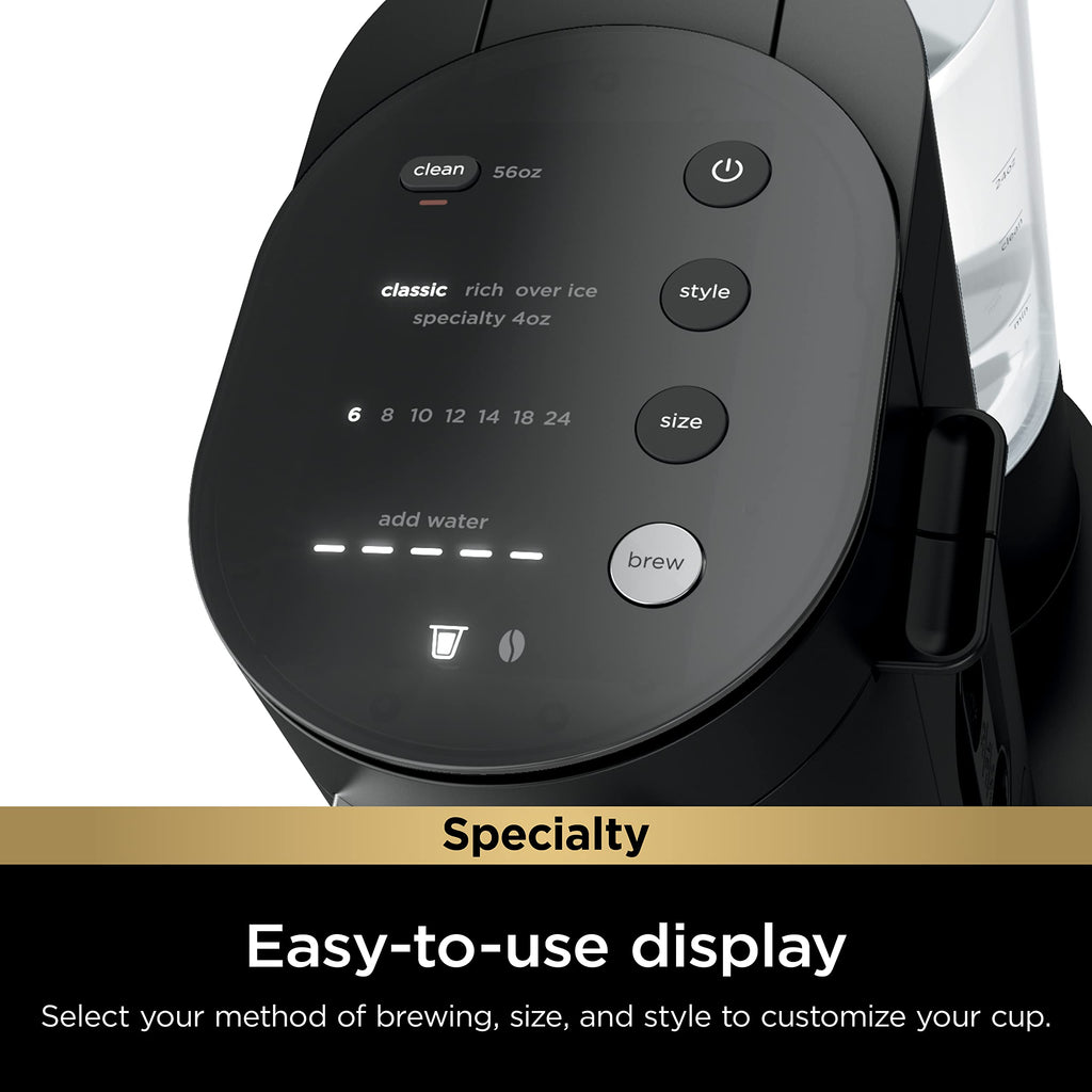 Single-Serve Coffee Maker with Milk Frother, Black F867983
