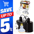 Dual Reptile Light Fixture & 100W Basking Spot Light with 26W UVA UVB Bulb Combo Pack N741