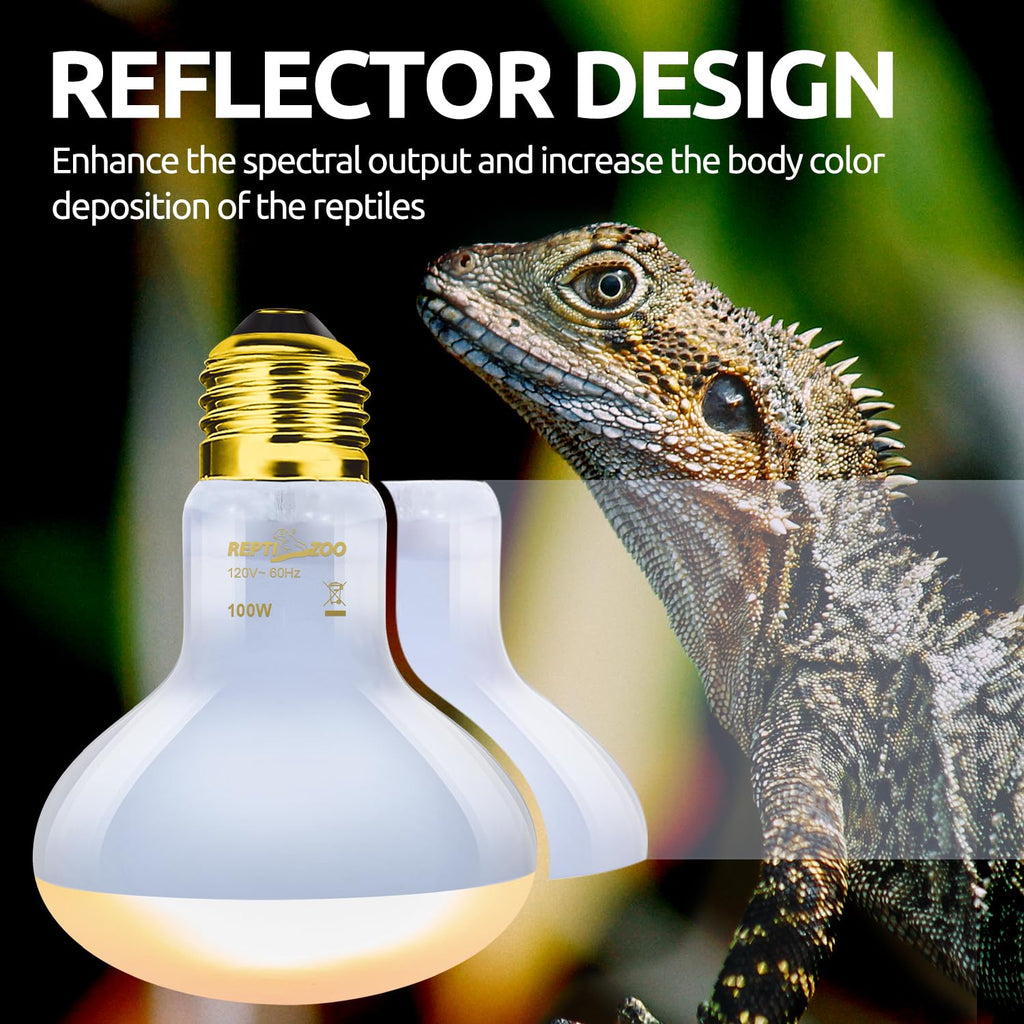 Dual Reptile Light Fixture & 100W Basking Spot Light with 26W UVA UVB Bulb Combo Pack N741