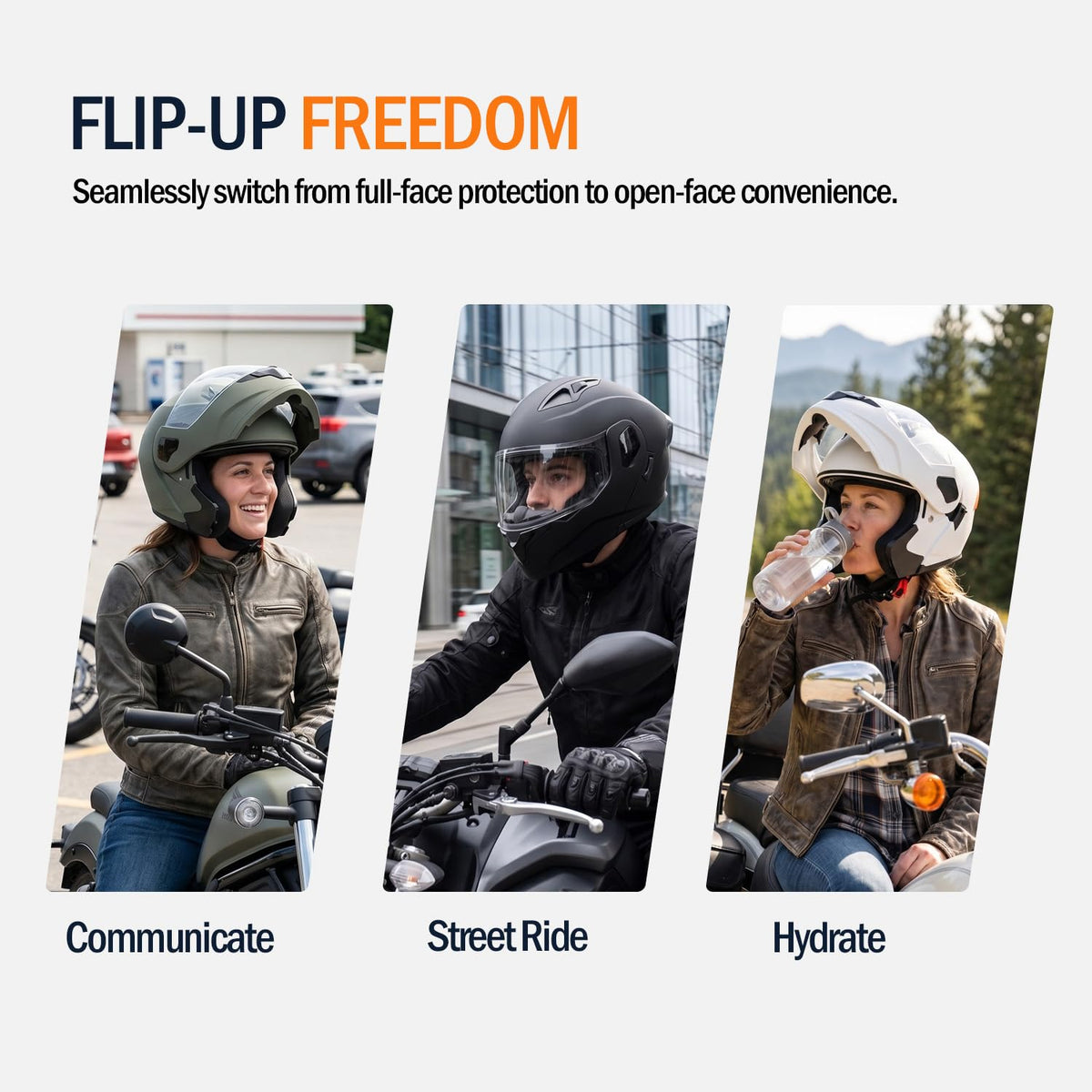 Full Face Flip Up Matte Black Motorcycle Helmet M878