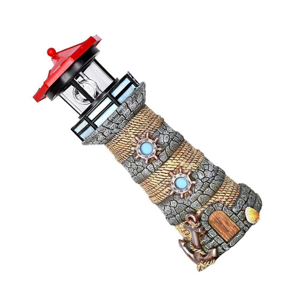 Solar Powered Resin Lighthouse Ornament Y22578