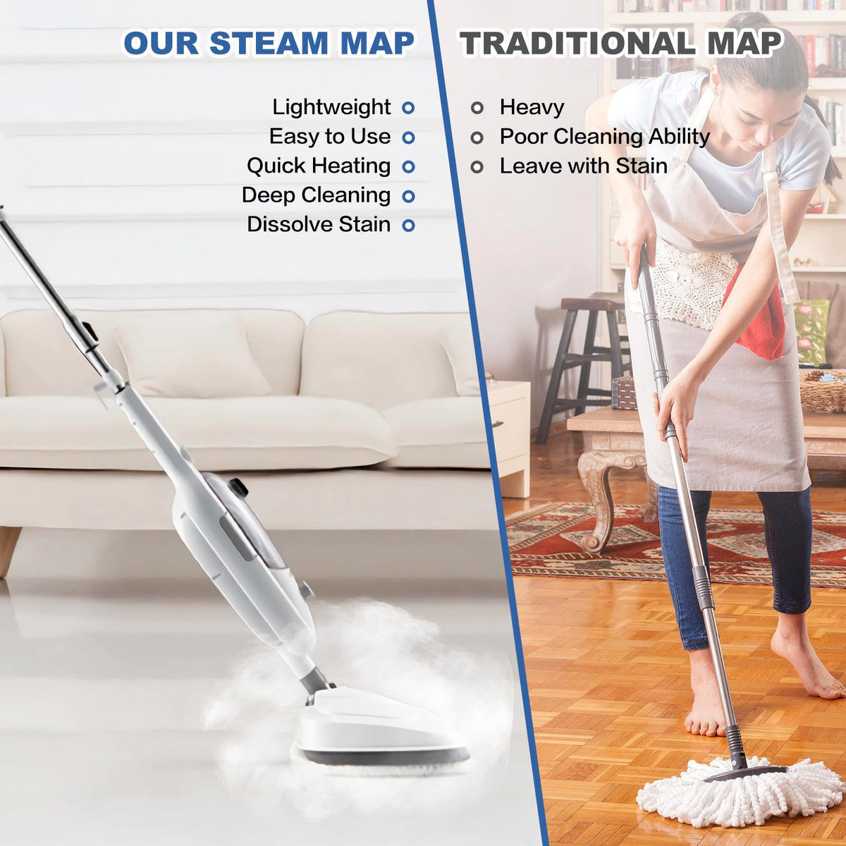 10-in-1 Detachable Handheld Steam Mop Cleaner I51326