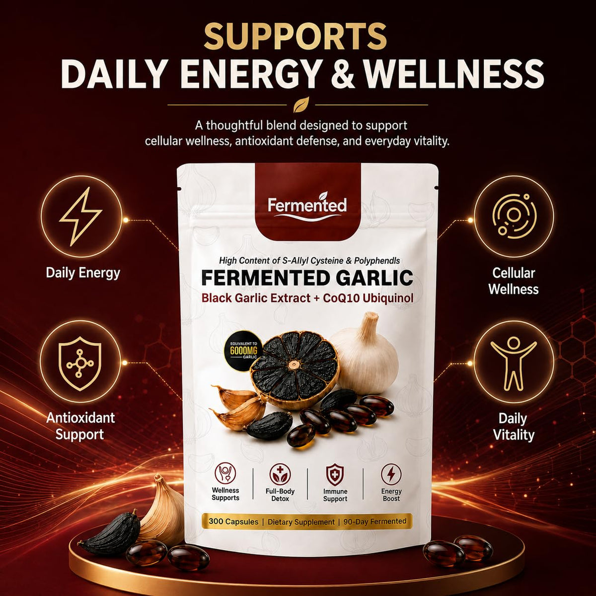 Black Garlic Coq10 Ubiquinol Softgels L61141