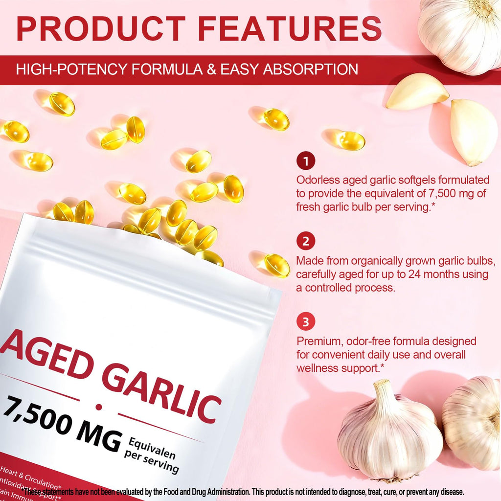2 Years Aged Garlic Extract Capsules 300 Count Gluten-Free F5408