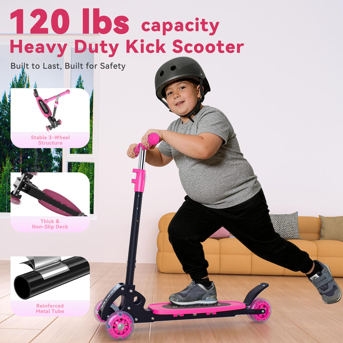 3 Wheel Kids Scooter with LED Light Up W997