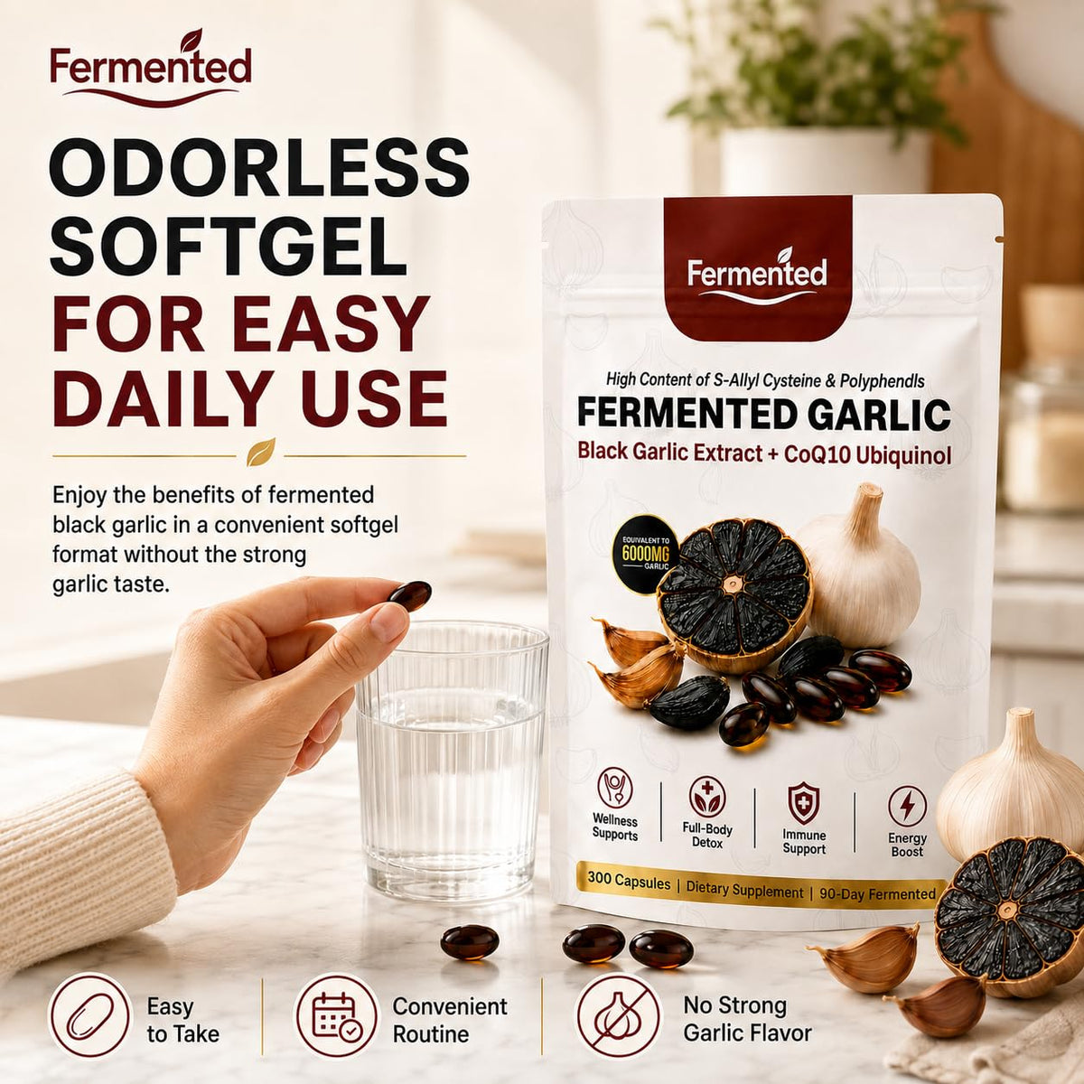 Black Garlic Coq10 Ubiquinol Softgels L61141
