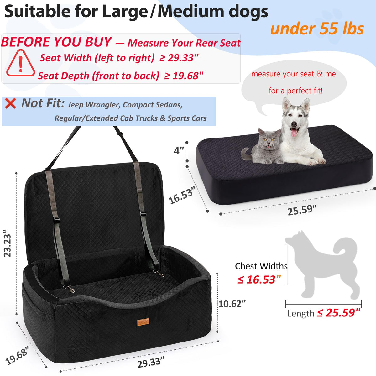 Large Dog Car Seat U262