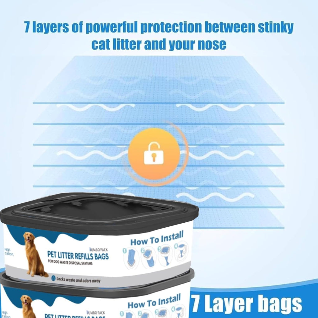 6 Pack Jumbo Square Refills Pet Waste Bags G2049