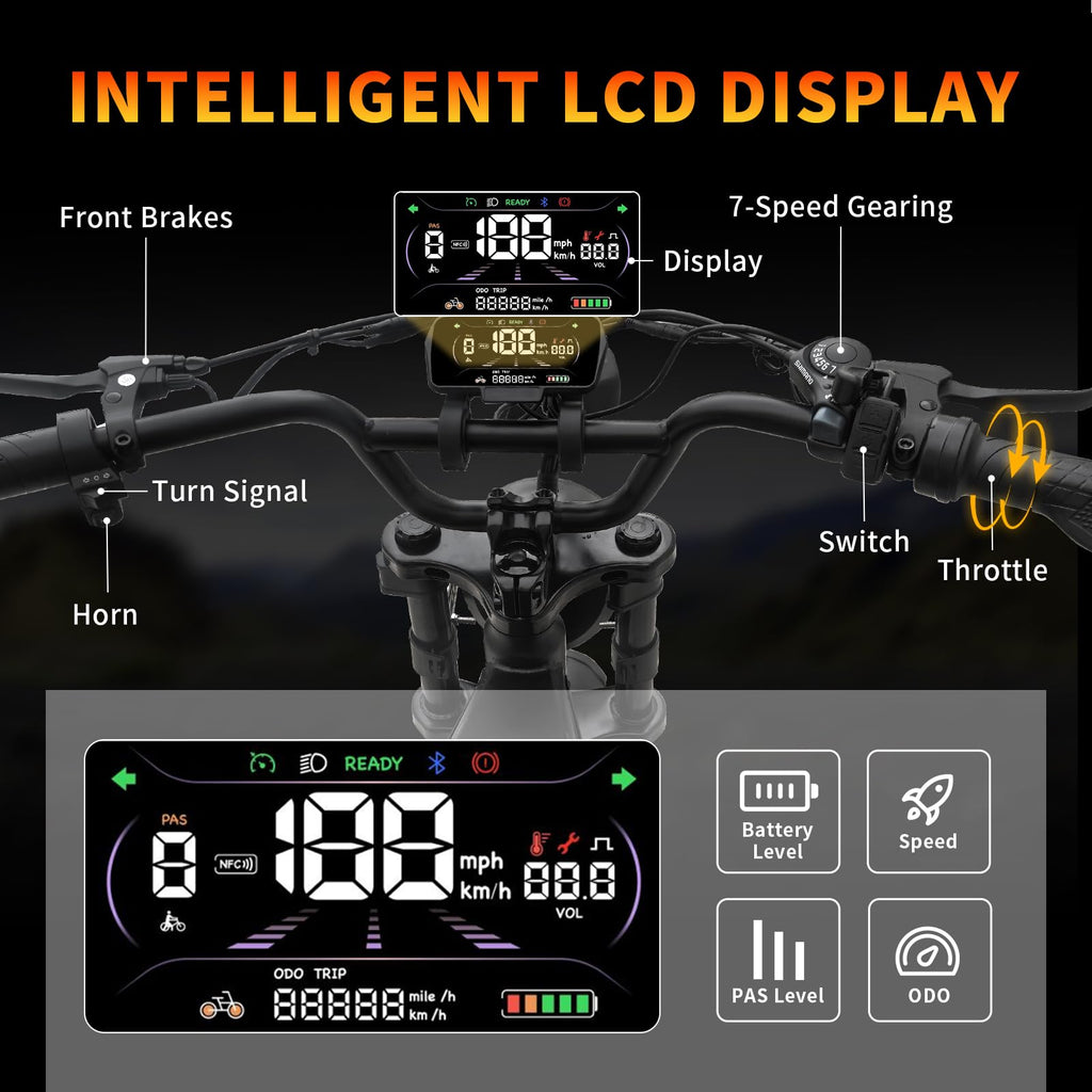 Peak 1200W 20MPH 48V 13Ah Electric Bike L3407