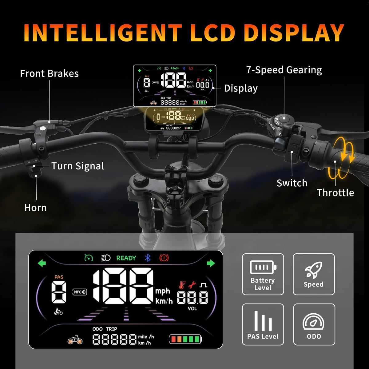 Peak 1200W 20MPH 48V 13Ah Electric Bike L3407
