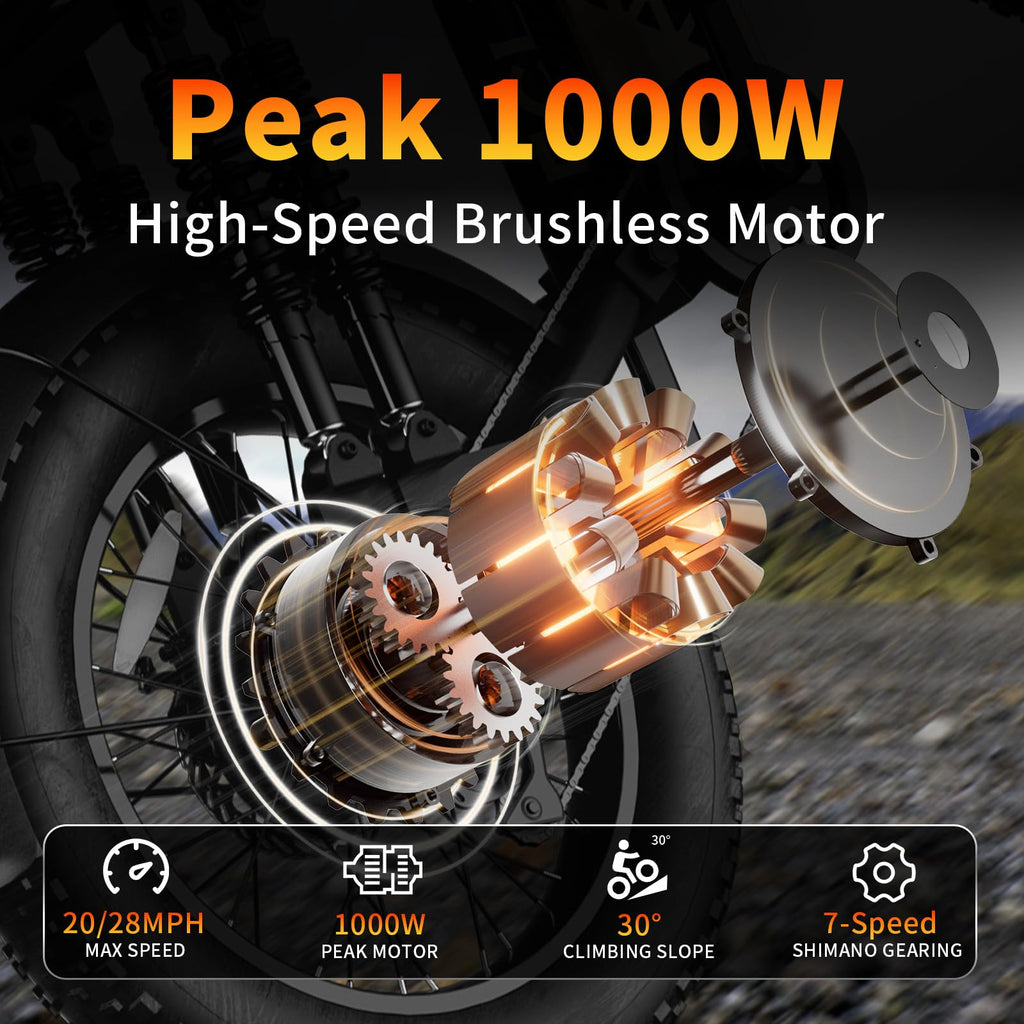 Peak 1200W 20MPH 48V 13Ah Electric Bike L3407