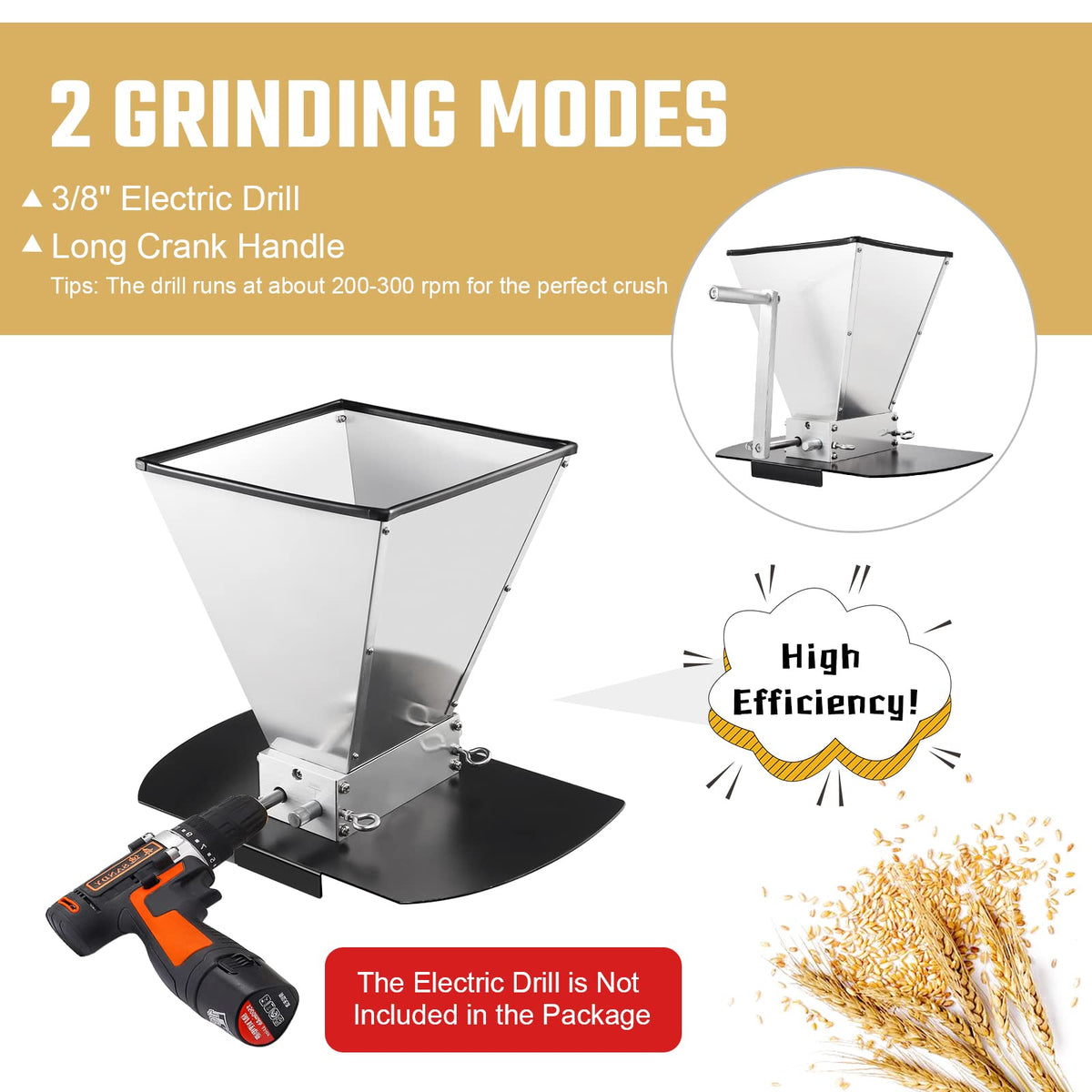 Manual Grain Mill with Stainless Steel Roller F6693