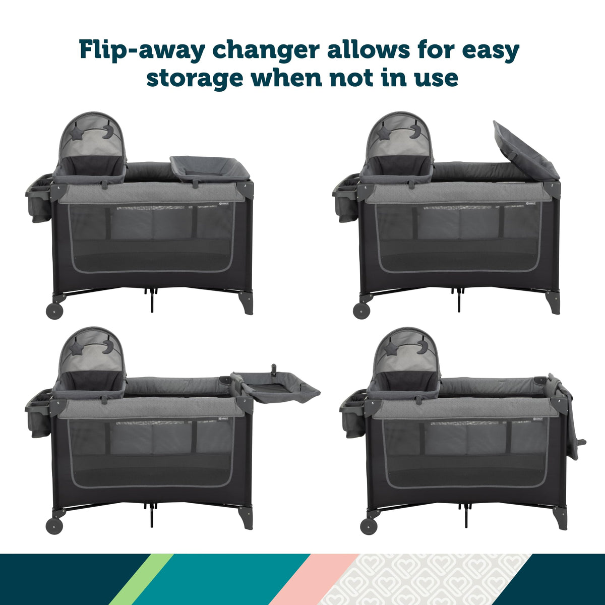 4-in-1 Portable Play Yard with Bassinet and Changer L472