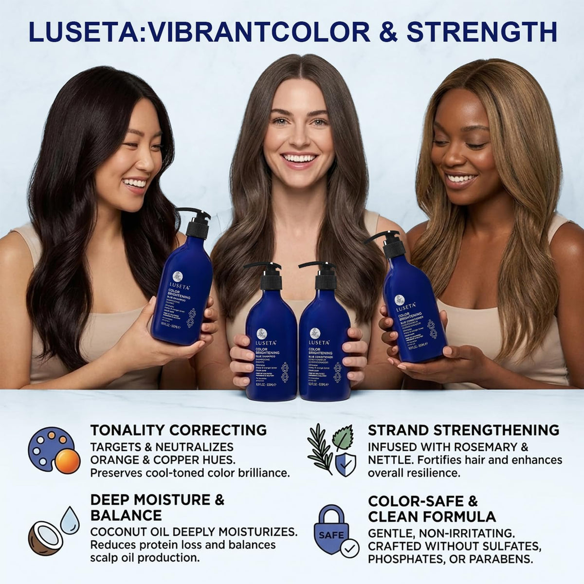 Blue Shampoo & Conditioner Set 2x16.9oz P1058