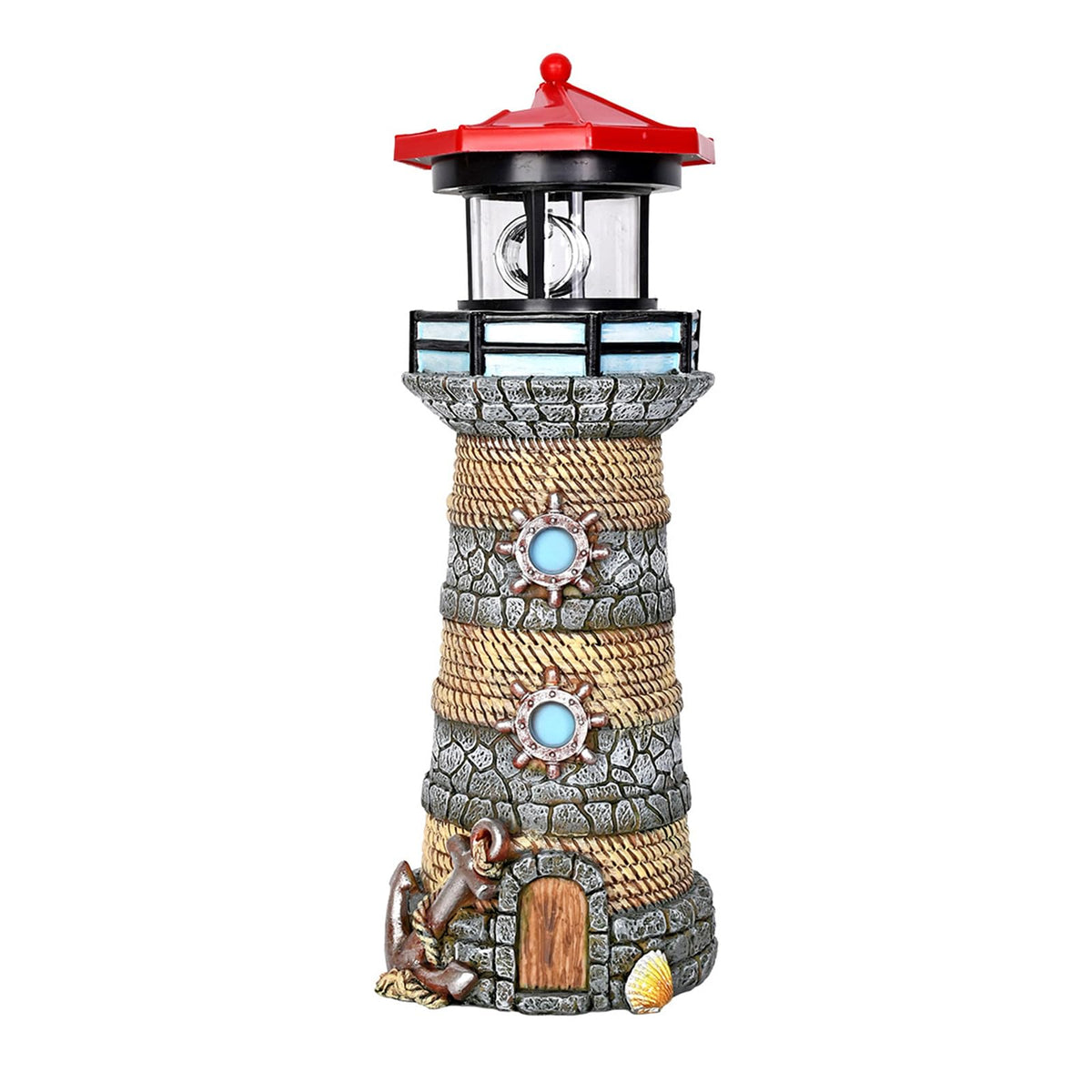 Solar Powered Resin Lighthouse Ornament Y22578