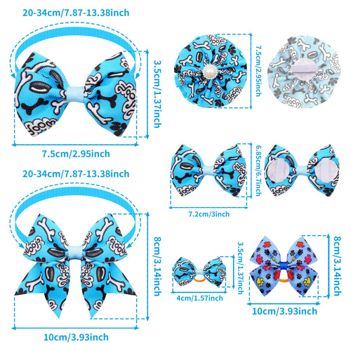 120PCS Dog Bows Collar Flowers and Bowties Grooming Accessories K750
