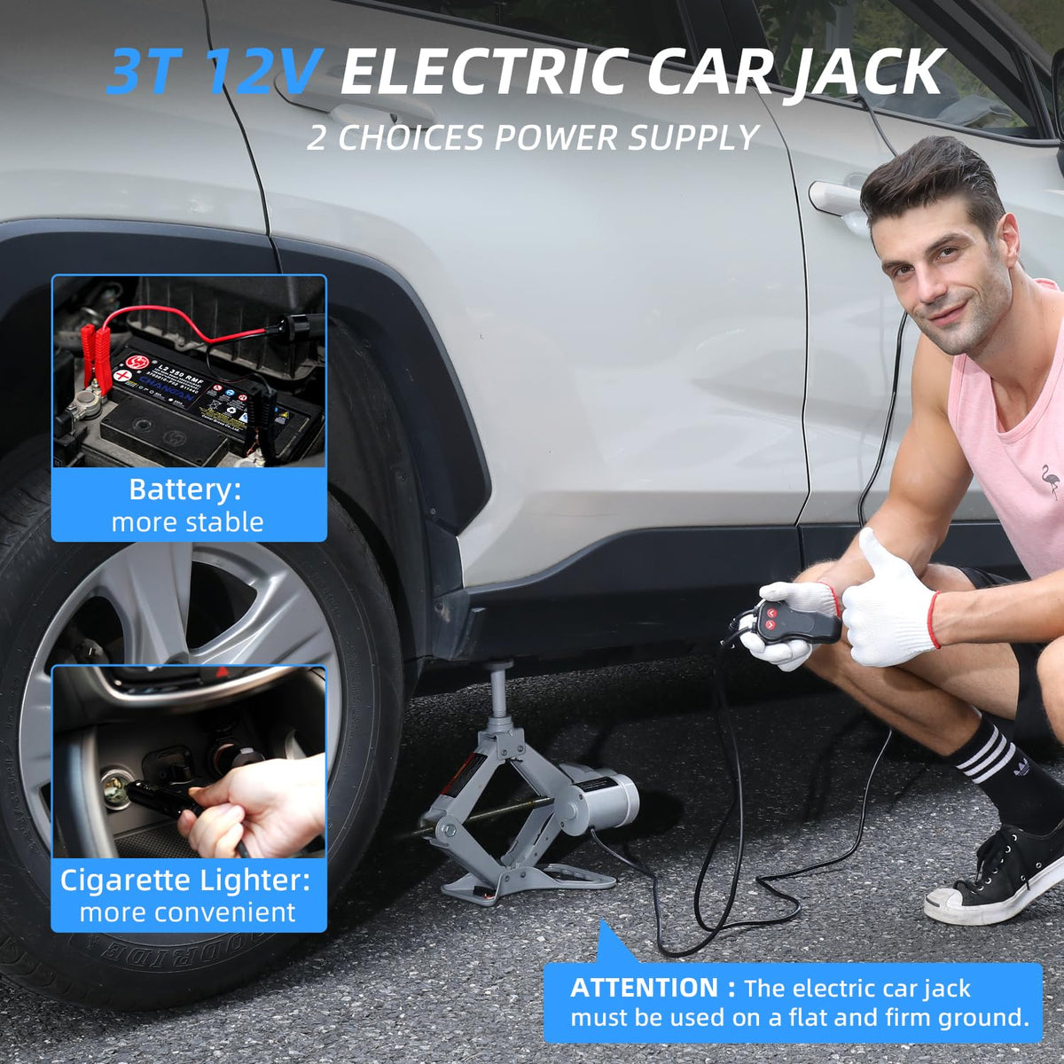 Electric Car Jack 3 Ton 12V Scissor Jack Kit R77406