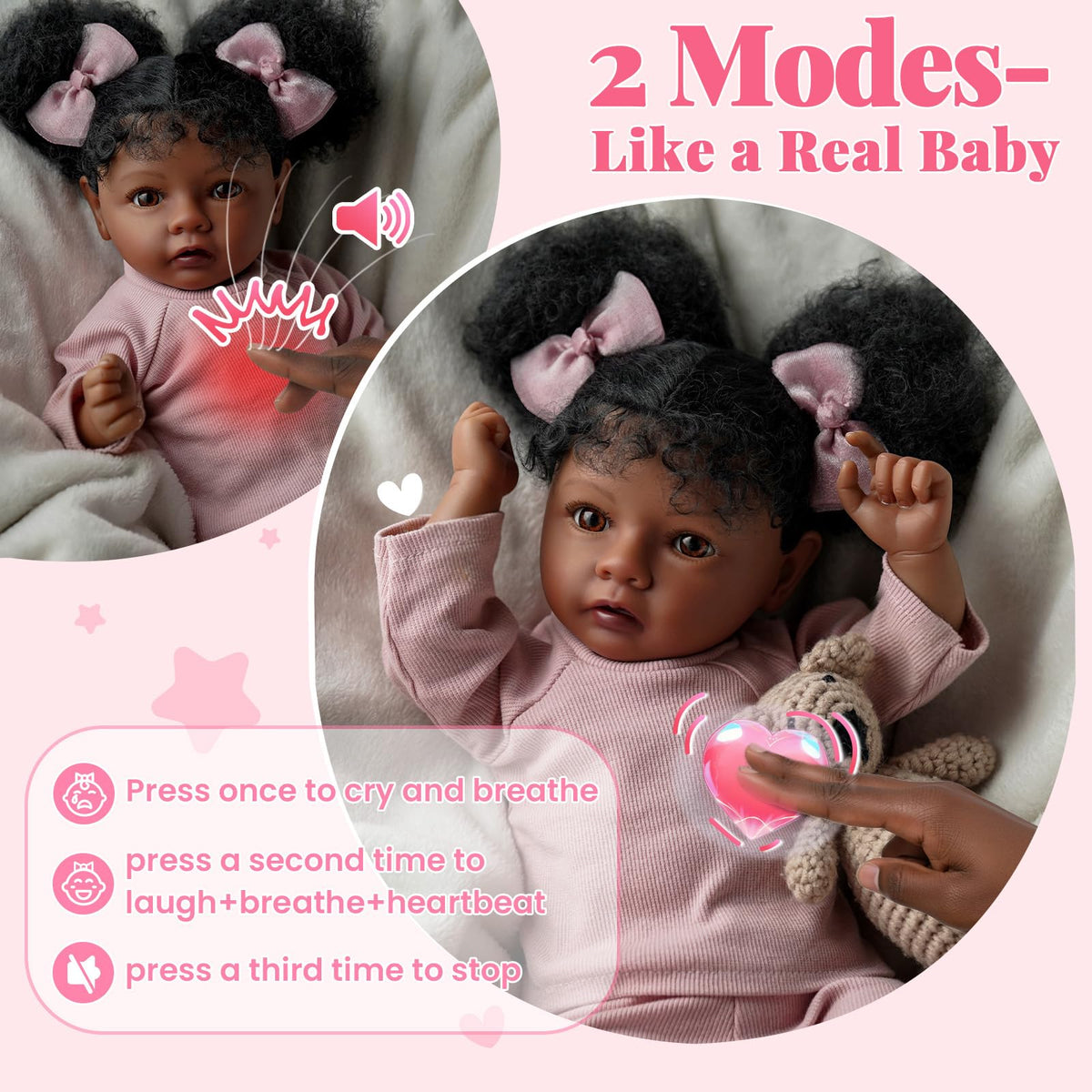20 Inch Black Baby Girl C5987