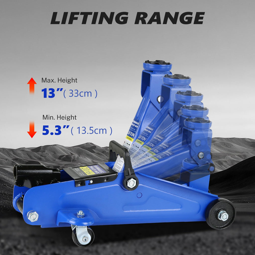 2 Ton Low Profile Floor Jack, 4000 lbs, Blue M880