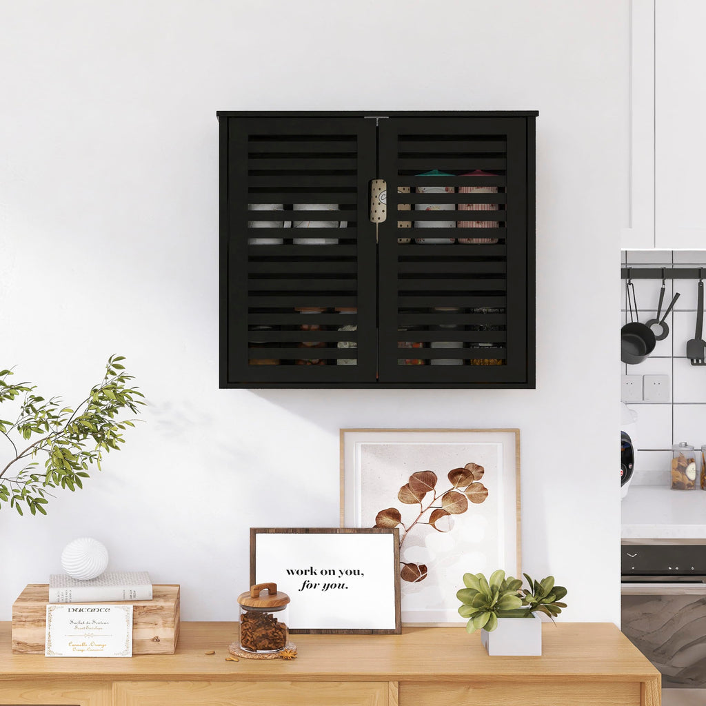 Black Bathroom Storage Cabinet with Adjustable Shelf G16872