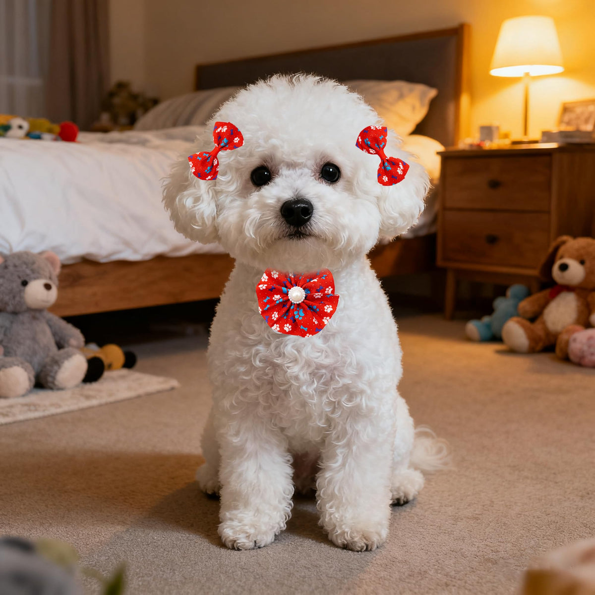 120PCS Dog Bows Collar Flowers and Bowties Grooming Accessories K750