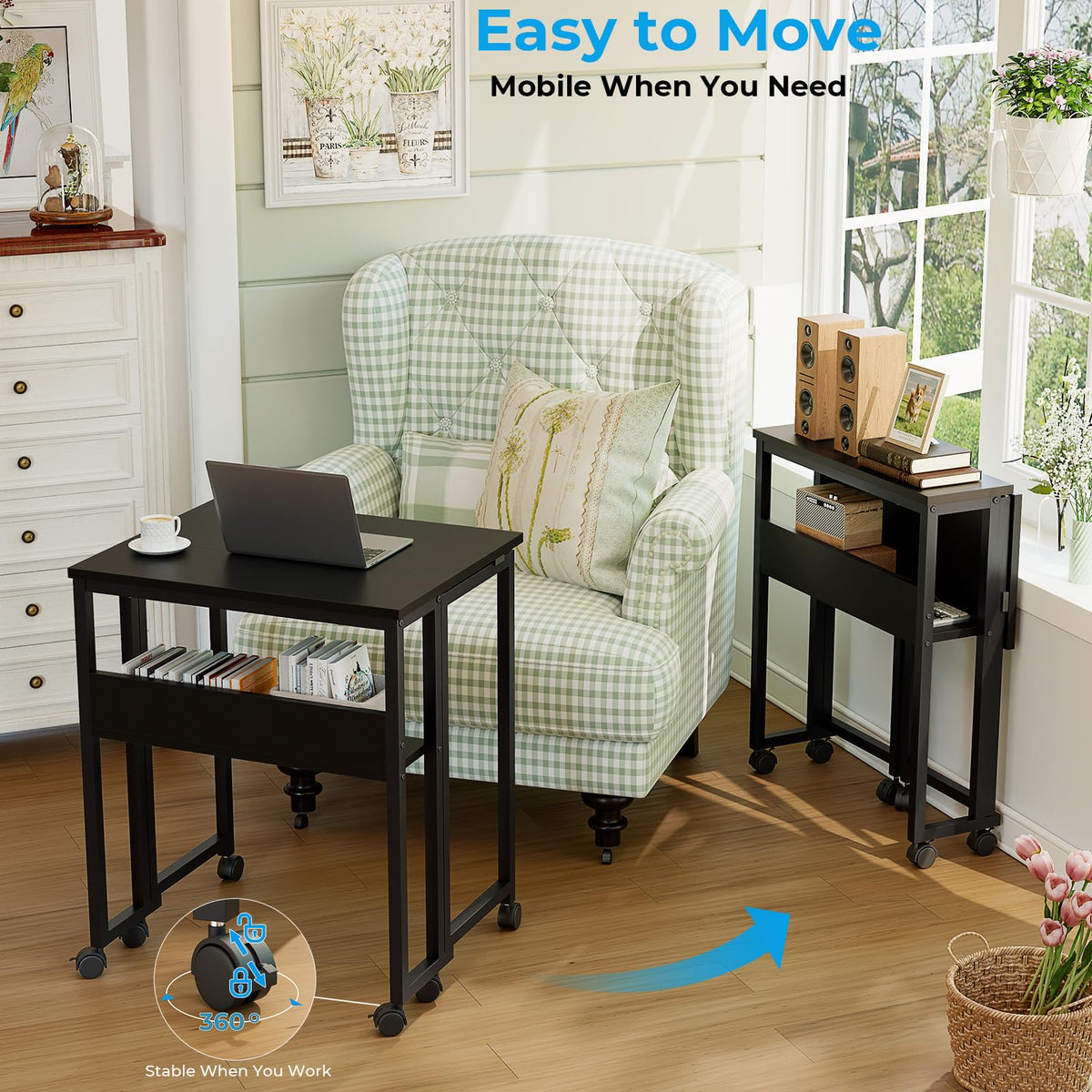 Folding Desk with Wheels V192865
