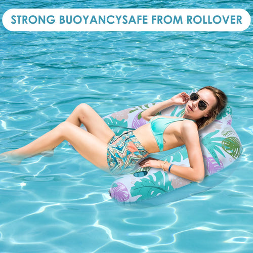 2 Pack Inflatable Pool Float Chair with Cup Holder W826637