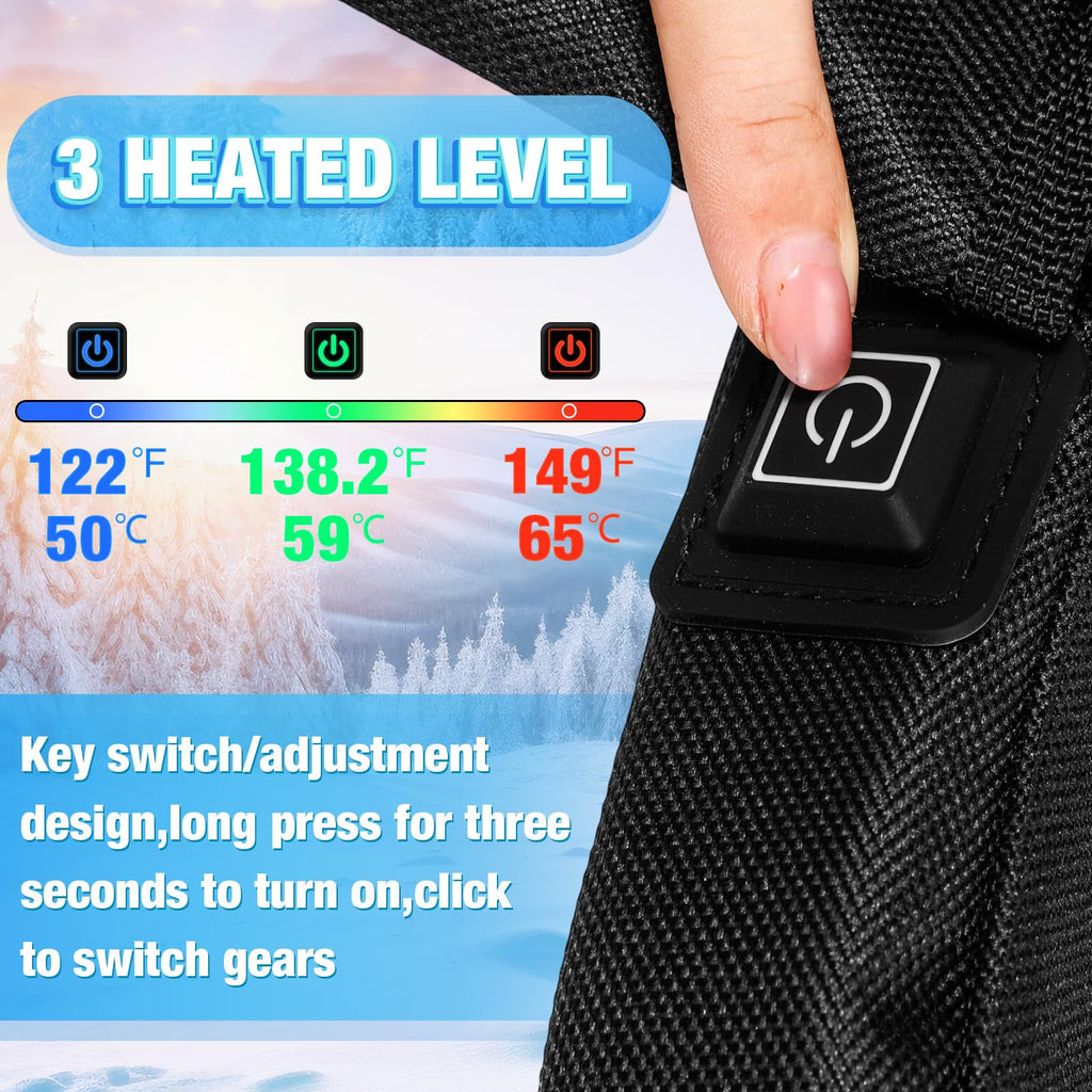 2 Pcs Portable Foldable Heated Seat Cushion USB Powered 3 Mode Adjustable Pad with Pocket X4317