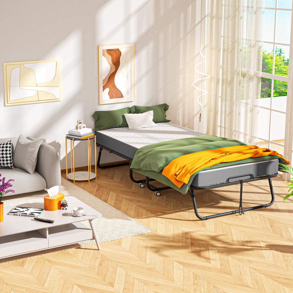 Folding Bed with 5-inch Memory Foam Mattress Y549820