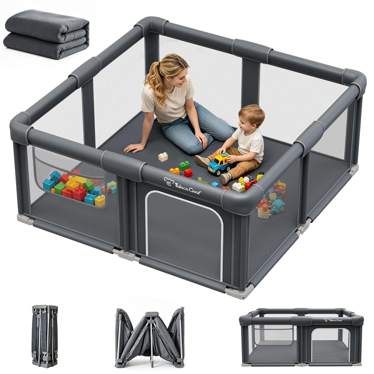 Foldable Baby Playpen with Mat G46949