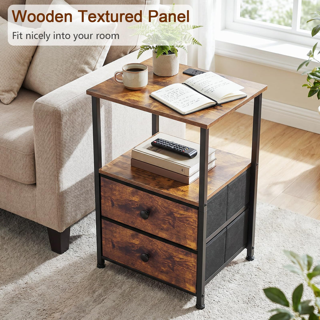 Nightstands Set of 2 with Charging Station J867
