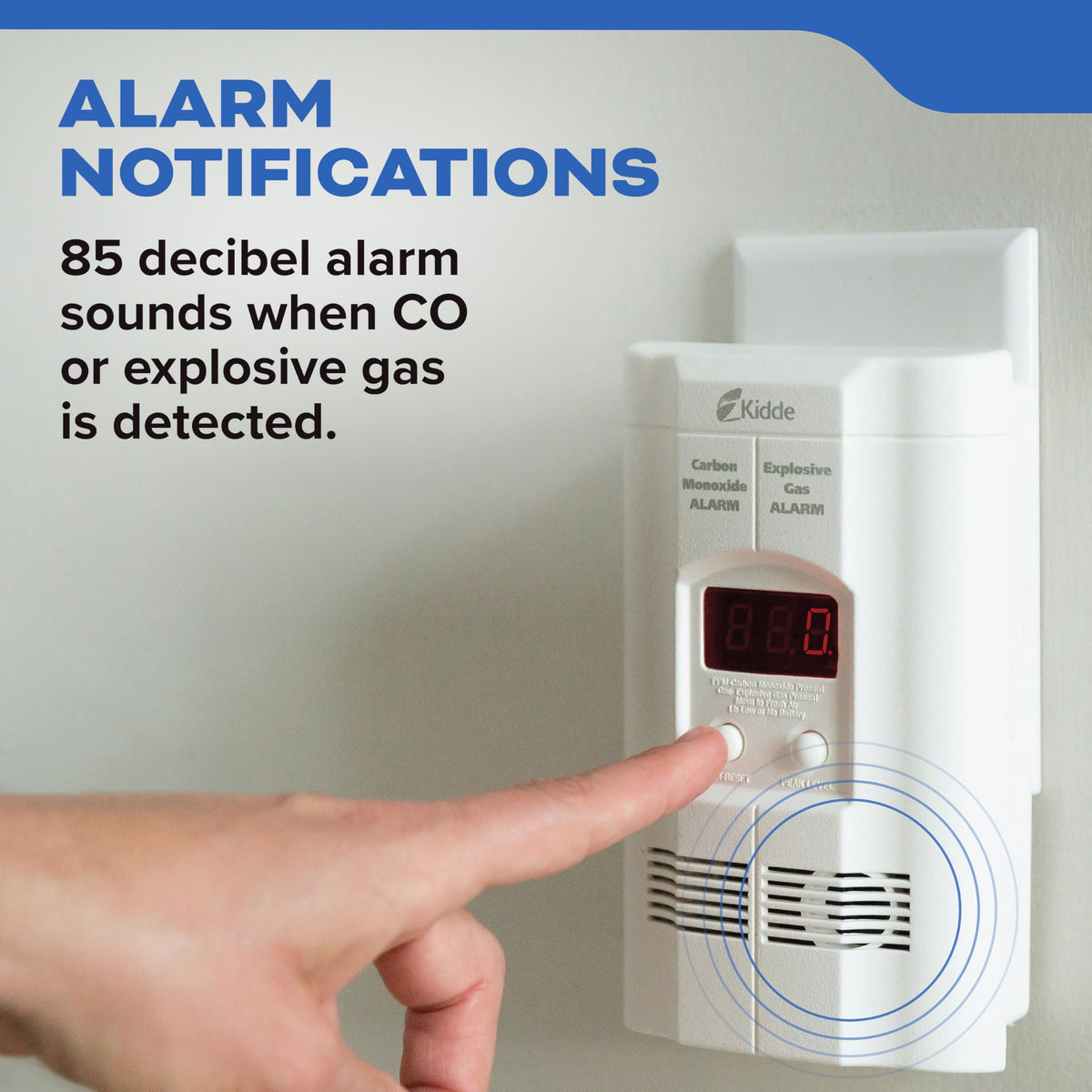 Carbon Monoxide & Explosive Gas Detector, Plug-in with Battery Backup B730