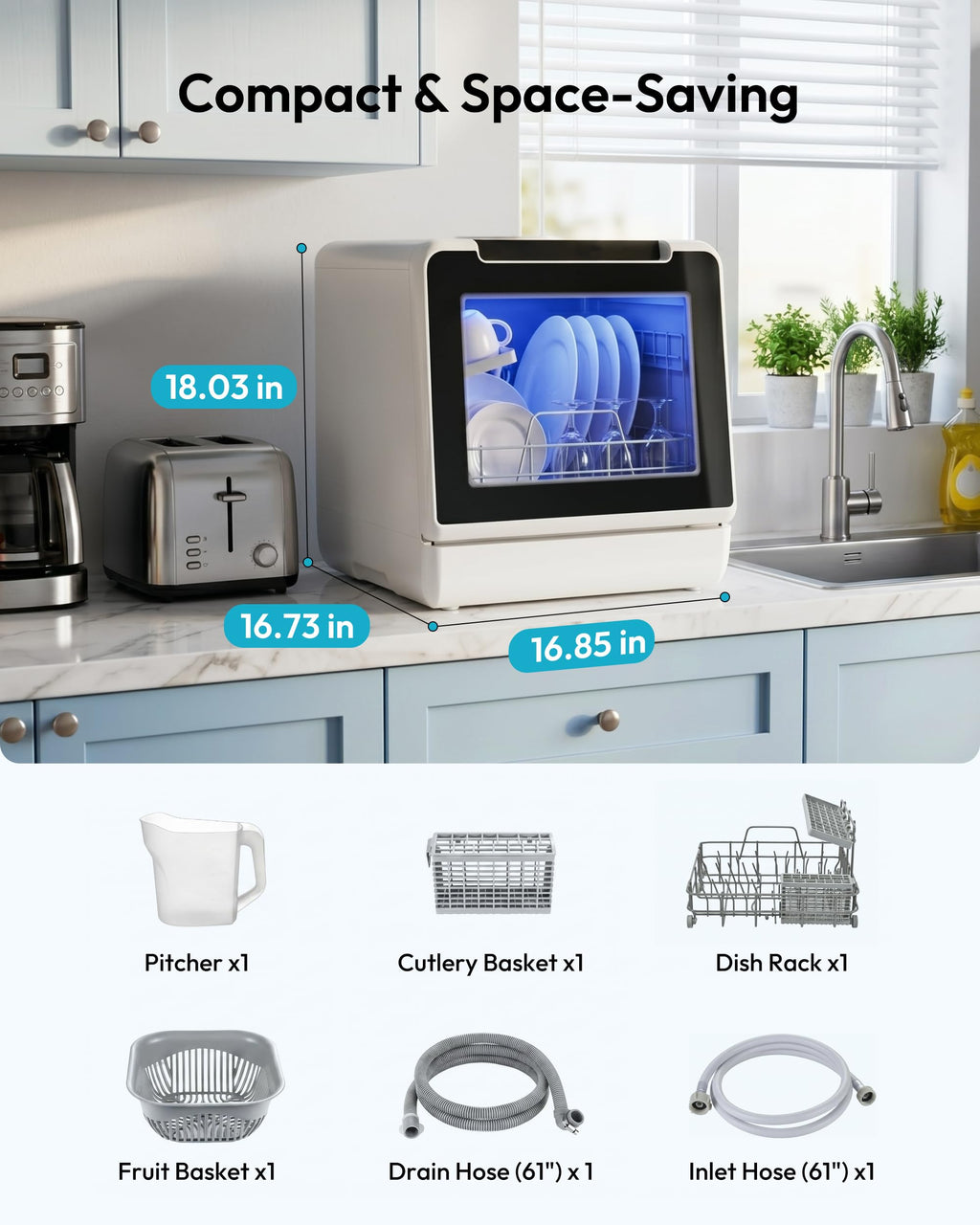 Countertop Dishwasher Portable with 5L Tank K96537