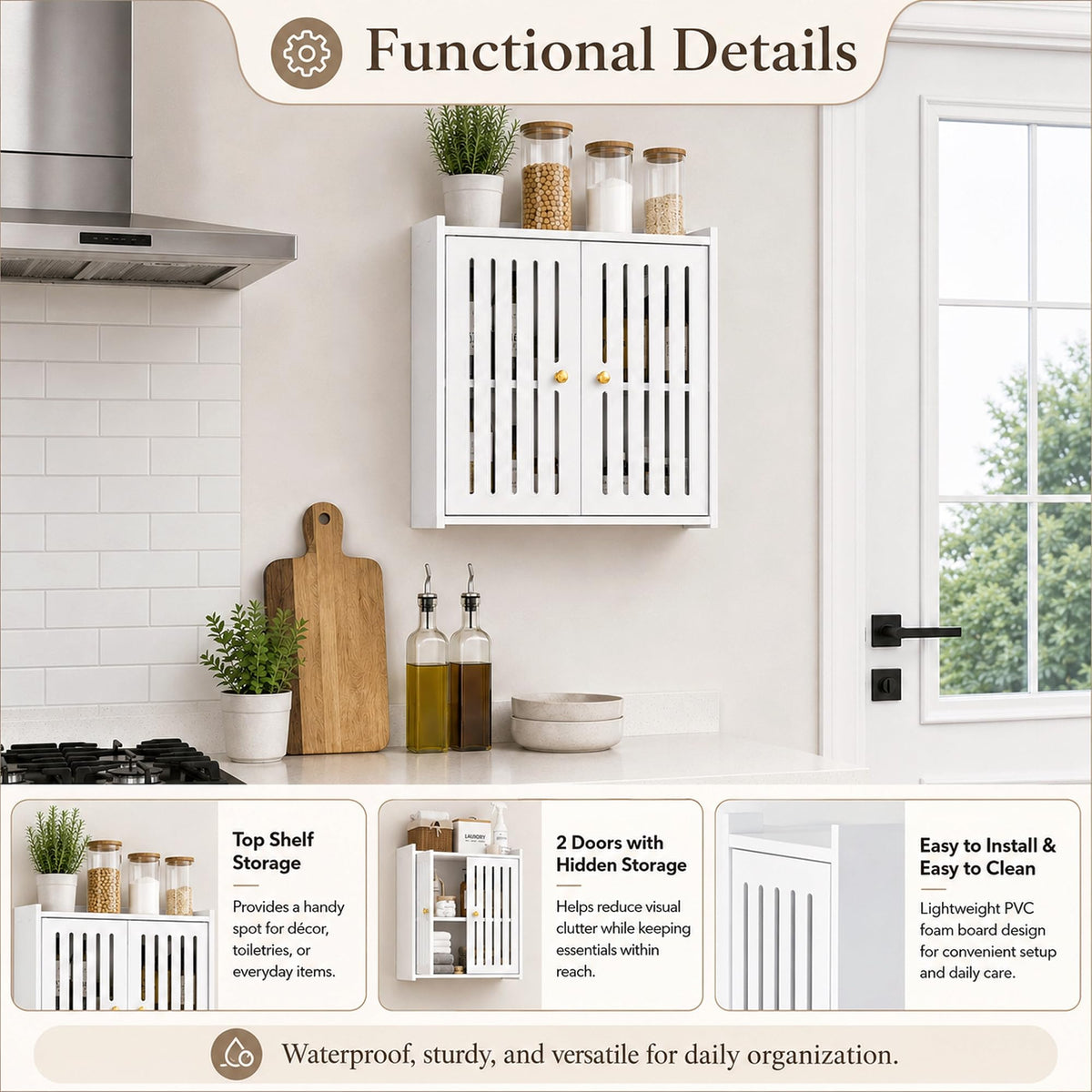 3-Tier Wall Bathroom Storage Cabinet M189297