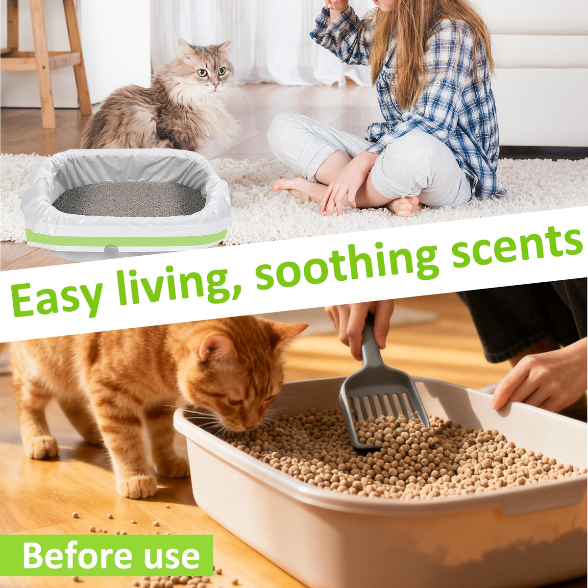 84PCS Sifting Cat Litter Box Liners with Holes, 31 x 18 Inch K29212