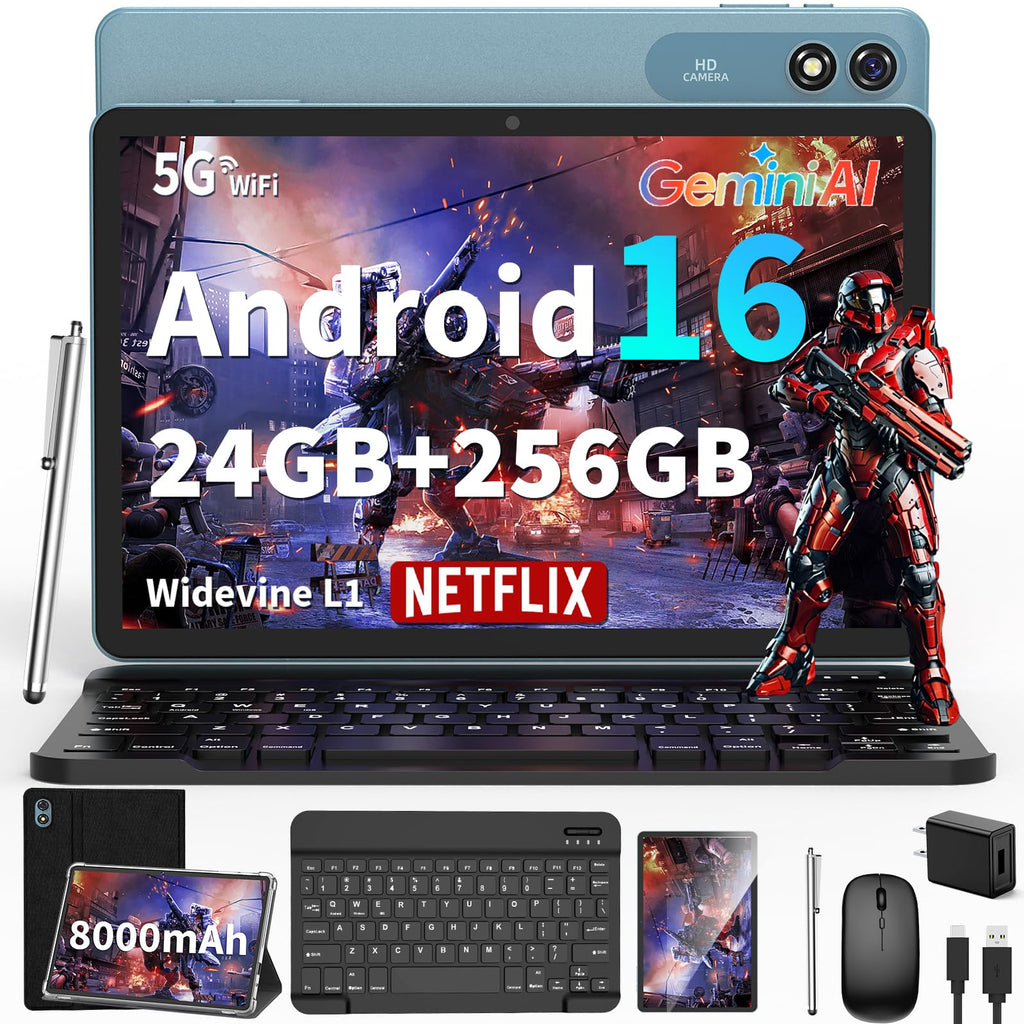 Android 16 Tablet 10 inch 32GB 256GB 2TB Expand Black S416
