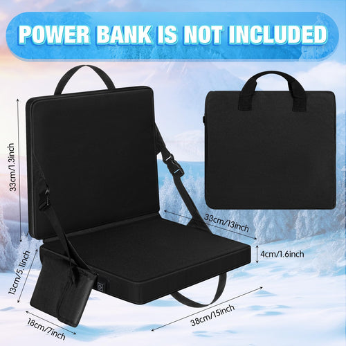 2 Pcs Portable Foldable Heated Seat Cushion USB Powered 3 Mode Adjustable Pad with Pocket X4317