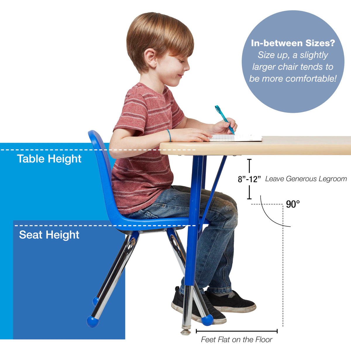 12" School Stack Chair with Ball Glides, Navy, 6-Pack P267943