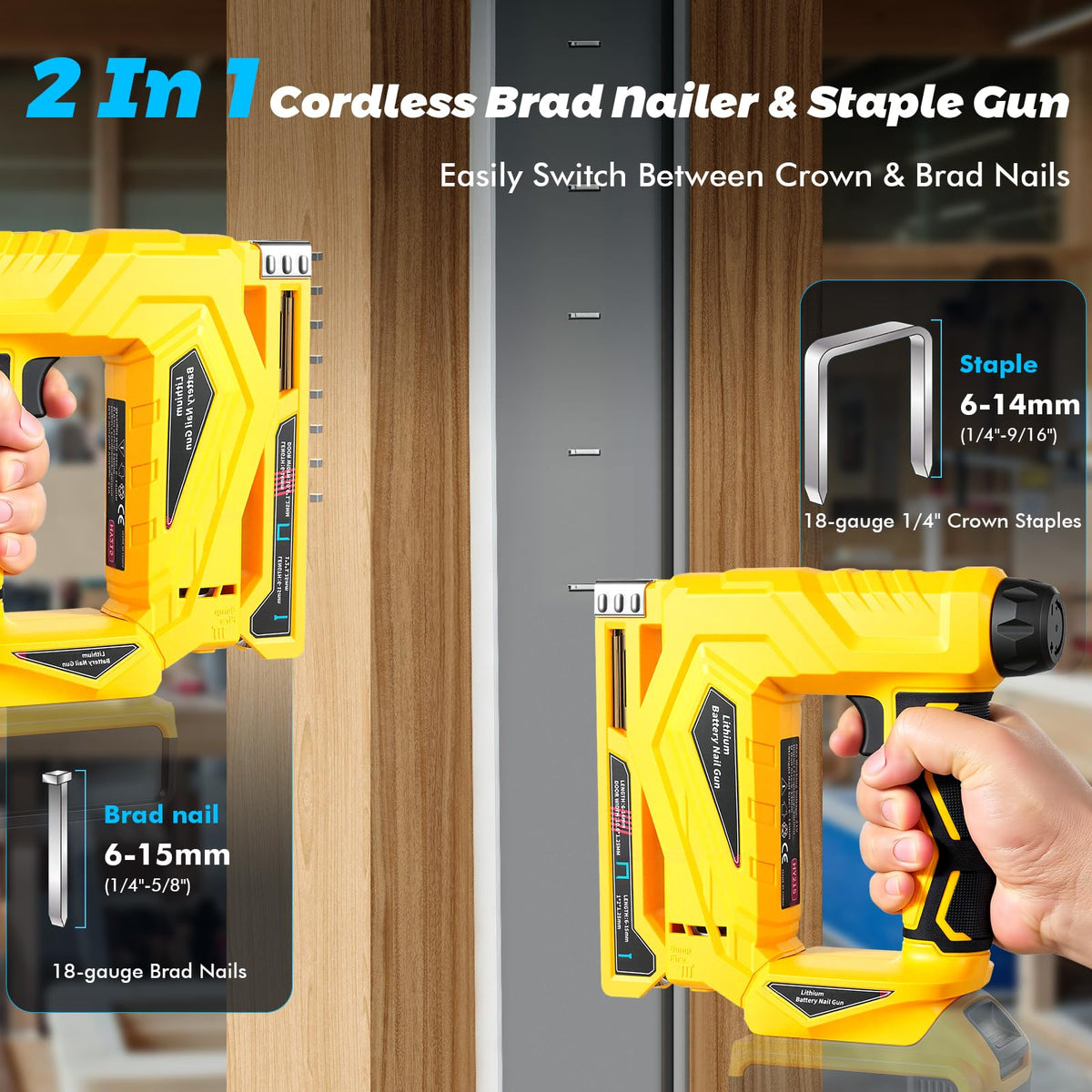 18 Gauge Cordless Brad Nailer and Narrow Crown Stapler L9583