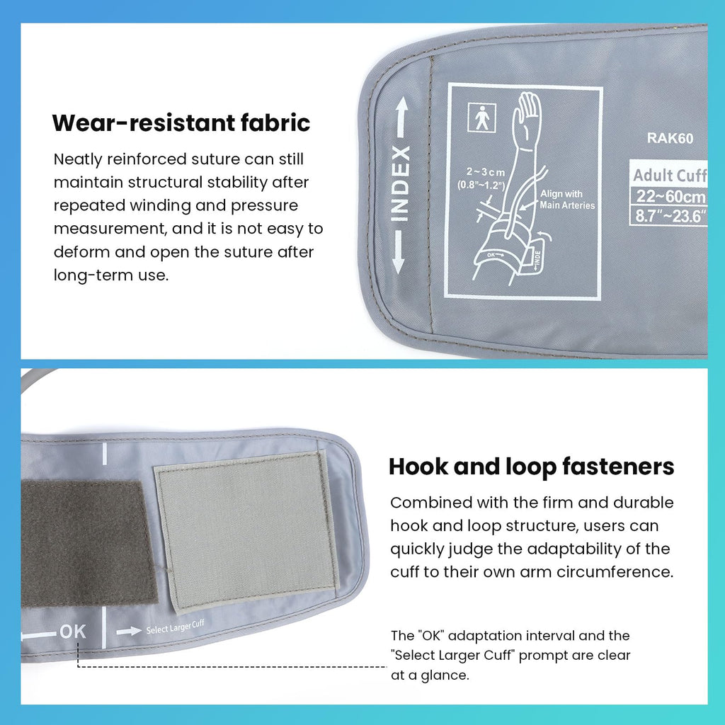 Extra Large Blood Pressure Cuff Replacement, 8.7"-23.6" Adjustable Upper Arm Cuff M703