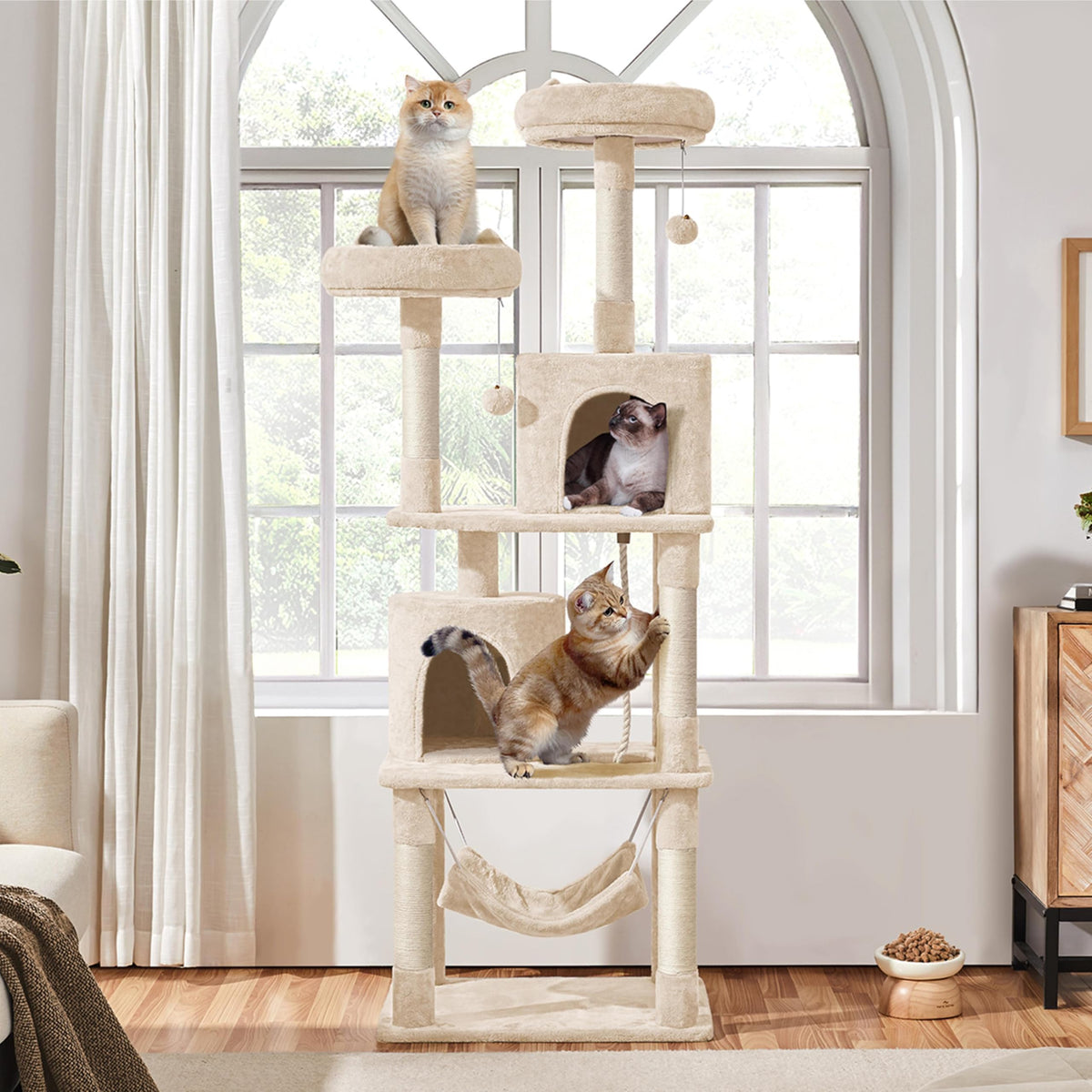 Beige 70.5in Multi-Level Cat Tree C2906