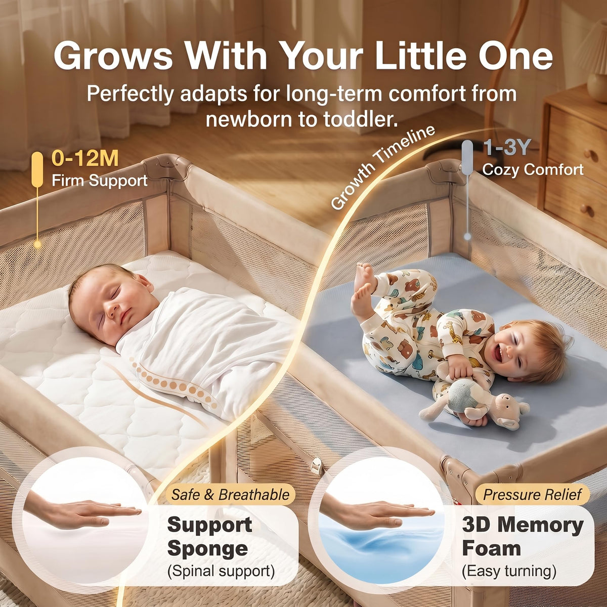 Dual Sided Memory Foam Baby Crib Mattress Z48269