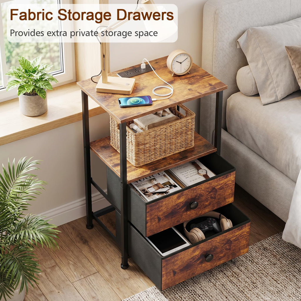 Nightstands Set of 2 with Charging Station J867