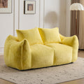 Oversized Yellow Fluffy Loveseat with Pillows Y210662