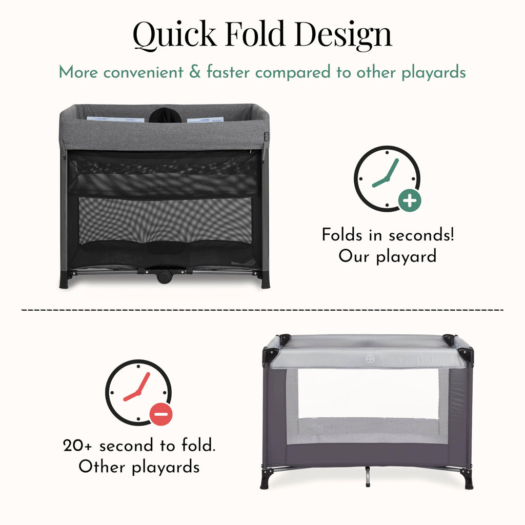 Portable Playard with Instant Fold and Bassinet, Grey M263967