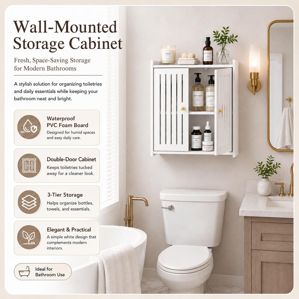 3-Tier Wall Bathroom Storage Cabinet M189297