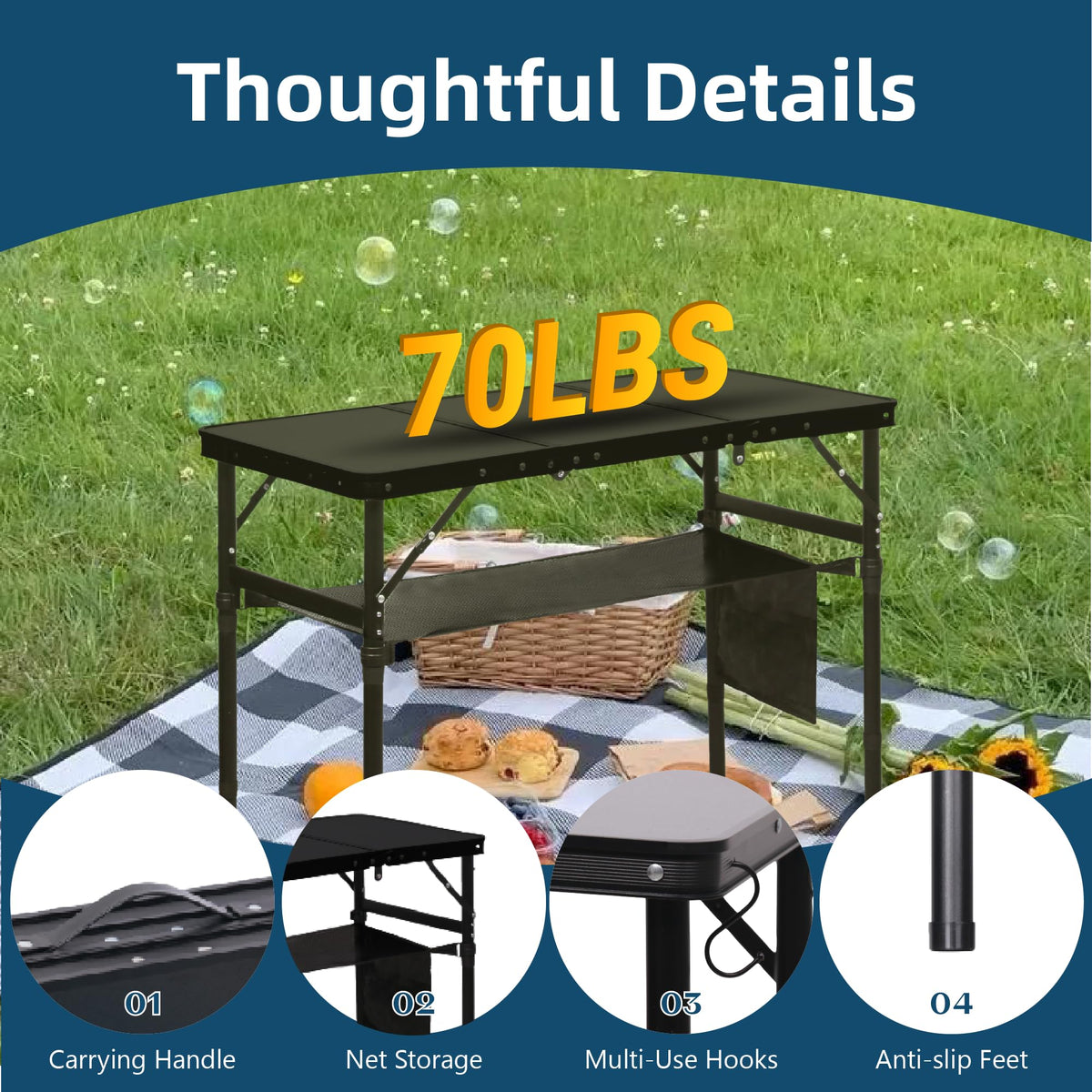 3 ft Folding Camping Table M7724