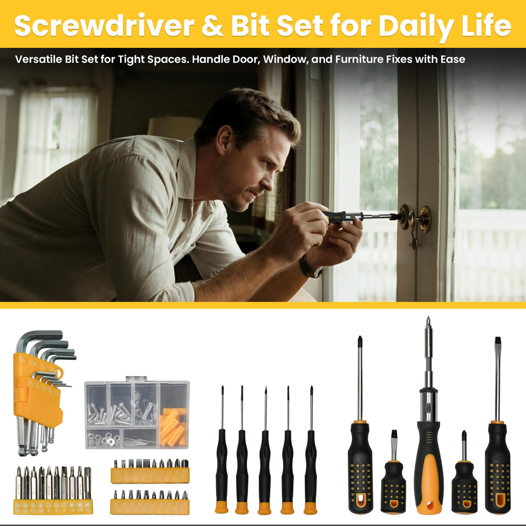 168-Piece Tool Set with Screwdrivers Ratchet Wrenches W11130